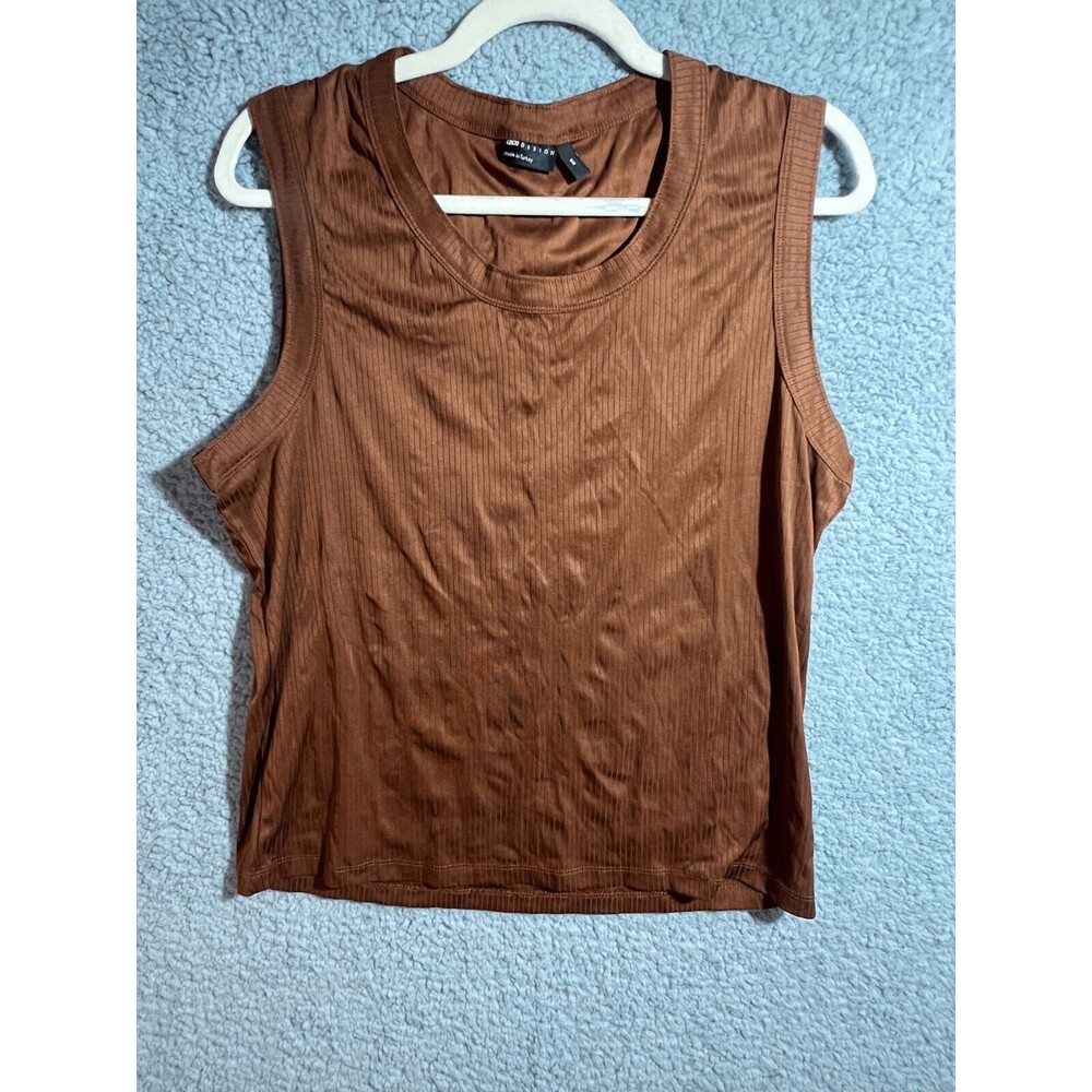 ASOS Design Mocha Brown Ribbed Sleeveless Womens Top Size XXS
